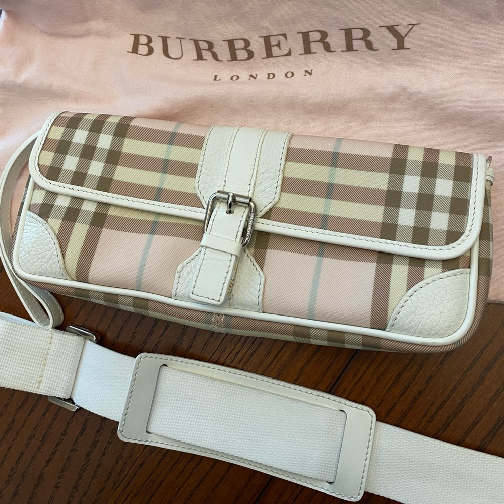 Vintage but Gently Used Burberry Pink Nova Check Wristlet Handbag